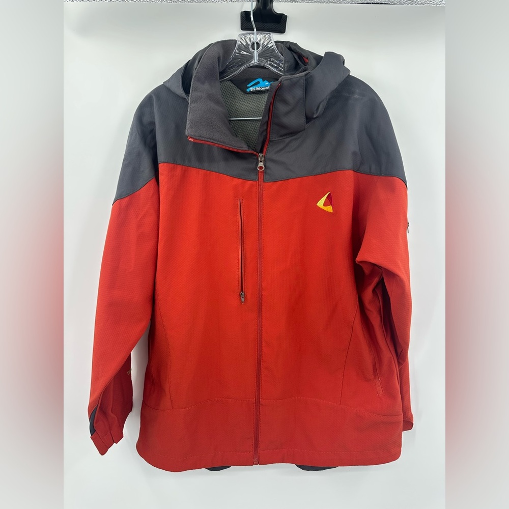 Tri-Mountain Women's Hiking Jacket Coat Burnt Orange/Gray Hooded Size Large